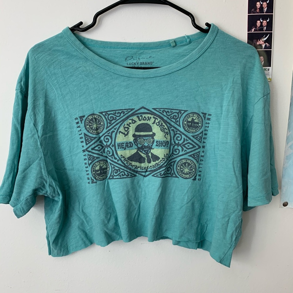 Cropped lucky brand graphic tee